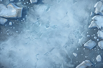 top down illustrated asset of a ice bridge environment, material texture - obrazy, fototapety, plakaty