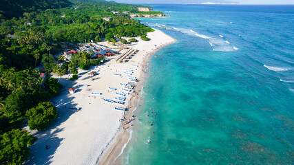 aerial view of caribbean beach