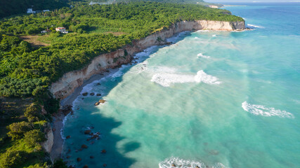 aerial view of caribbean beach