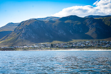 Aerial view of Grotto beach in Hermanus, South Africa