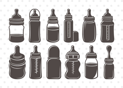 Baby Bottle Clipart SVG Cut File | Milk Bottle Svg | Baby Bottle Svg | Newborn Svg | Baby Bottle Svg Bundle