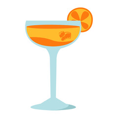 Cocktail drinks illustration. Fresh drinks in summer illustration. Vector Illustration.