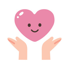 手とハート　アイコン