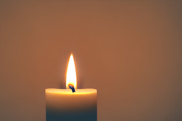 A burning candle emits a soft, warm glow as it consumes the wick, creating a soothing and atmospheric ambiance. 