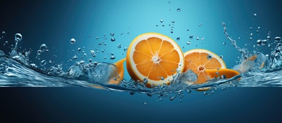 Manipulating a photograph to create a vivid aquarium scene featuring a creatively designed orange fruit slice