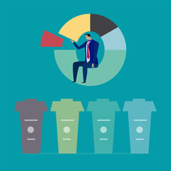 Investment asset allocation and balancing concept Businessman investors make pie charts to balance their portfolios to suit risk and return. © ABC-XYZ