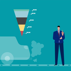 Investment asset allocation and balancing concept Businessman investors make pie charts to balance their portfolios to suit risk and return. © ABC-XYZ