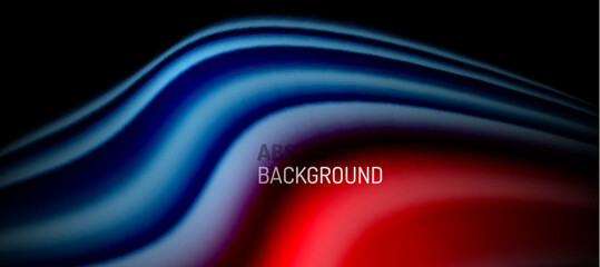 Rainbow color wave lines on black. Techno or business abstract background for posters, covers, banners, brochures, websites