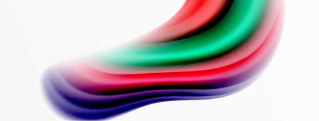 Rainbow color silk blurred wavy line background on white, luxuriously vibrant visually captivating backdrop. Stunning blend of colors reminiscent of rainbow, silky and gracefully blurred wavy pattern