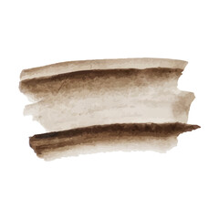 Brown watercolor brushstroke. Brown paint stain on a white background.Vector graphics.