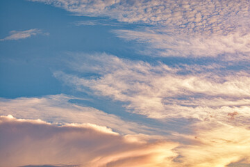 blue sky with clouds sunset over huancayo city