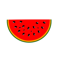 watermelon slice isolated on white