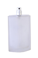 glass spray bottle used for perfume and flavoring isolated on white background