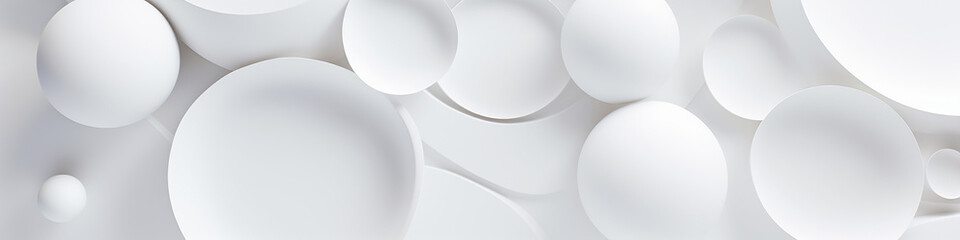 white background geometric circles flat on the wall copy space long narrow row.
