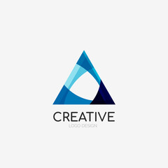 Triangle abstract logo, business emblem icon
