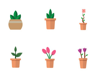 Seamless pattern potted plant illustration with beautiful flower pot concept on white background.