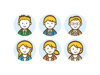 シンプルデザインのビジネスマンのアイコンイラスト