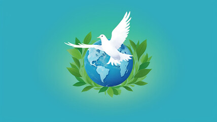 The symbol is the dove logo for World Peace Day.