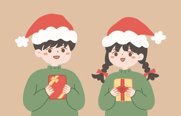 christmas couple with a background