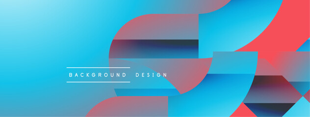 Simple geometric forms - dynamic geometric abstract background. Visual symphony of shapes and lines design for wallpaper, banner, background, landing page, wall art, invitation, prints, posters