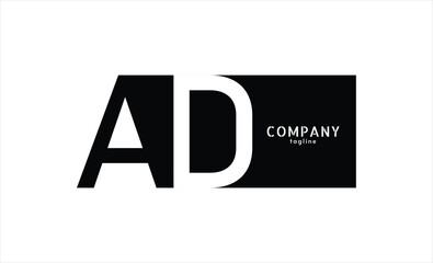 Vector logo with letters A and D abstract illustration.
