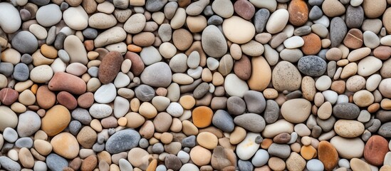 Background texture of a tile floor made with small pebble like stones