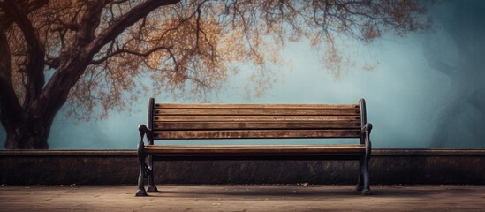 An image captured on a stunning antique bench made of wood - obrazy, fototapety, plakaty