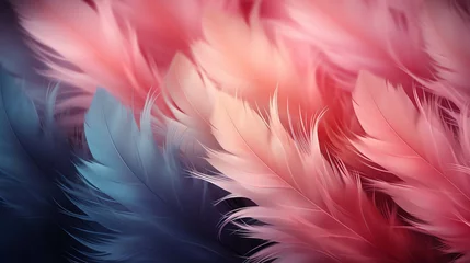 Fotobehang pink feathers background © federico