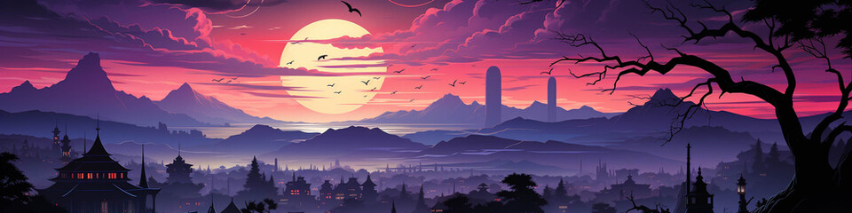 sunset in the mountains