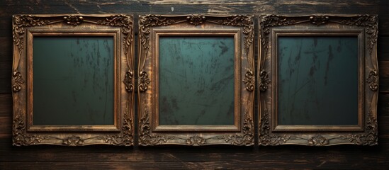 Vintage style frames with decorative elements artistic motifs intricate patterns backdrop and textured surfaces