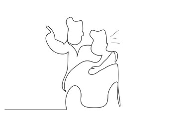 leader boss manipulates carries on his back line art design