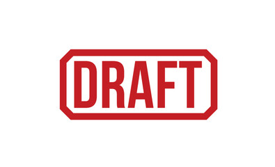 Draft Red Rubber Stamp vector design.