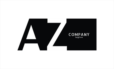 Vector logo with letters A and Z abstract illustration.