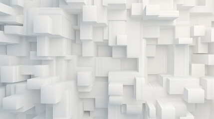 Abstract mosaic of white colors squares. Abstract. Embossed paper square white Background, light and shadow square background.	
