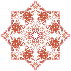 Oriental vector ornament with arabesques and floral elements. Traditional classic ornament. Vintage pattern with arabesques