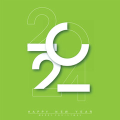 2024 classic Happy New Year design with unique and modern numbers. Vector