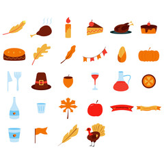 Thanksgiving Element Design. Easy to Edit.