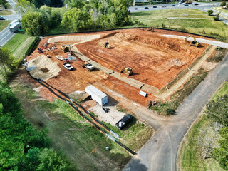 View of Grading and Construction Site for Storage Facility