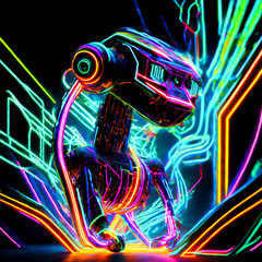 technology robotic photo, abstract, neon light