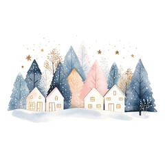 Watercolor Cozy Minimalist Christmas home