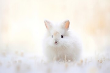 Obraz premium Close-up of cute rabbit with beautiful bokeh background