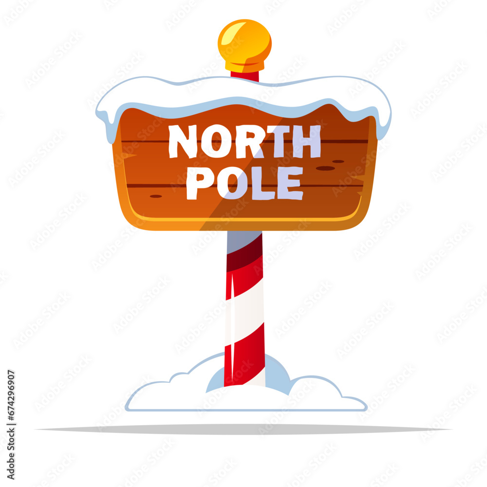 Wall mural North pole sign vector isolated illustration