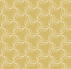 Seamless vector ornament. Modern wavy background. Geometric modern golden and white pattern