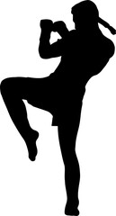 The Muay Thai Silhouette for martial arts or sport concept..