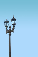 Fototapeta na wymiar Streetlight, Street lamp, Urban lighting, Old Street Lamp with Blue Sky