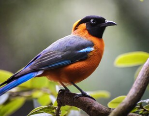 European robin perched on a branch