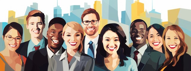 Team people group happy diverse woman work man business young together smile teamwork. People character team multicultural group office person workplace cartoon company crowd portrait businessman