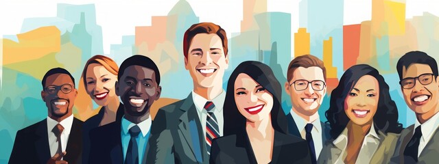 Team people group happy diverse woman work man business young together smile teamwork. People character team multicultural group office person workplace cartoon company crowd portrait businessman