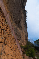 Stone ladder going down on the path to Da Wang shan, Fujian, China