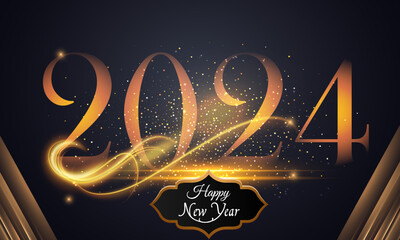 New Year 2024 Background with Stylized  Text